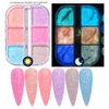 6 Grids Night Pigment Ultrafine Glitter Glow Luminous Mermaid Powder Nail Art Dust Luminous Decor Sugar Coating Glow in The Dark