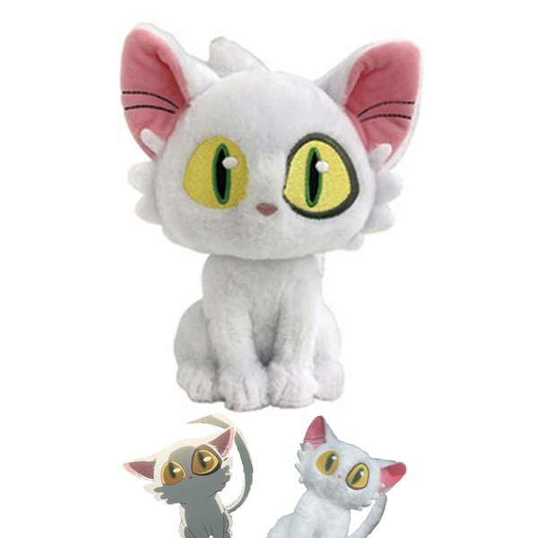 Seaehey Cat Plush Toy Dajin Doll Figure Anime Movie Cute Stuffed Cat Toys Animal Kitten Plushies Gift (White Cat, 9.84 inches Tall)