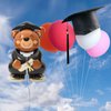 DEARMAMY Bear Balloons Graduation Foil Balloons Bear Shaped Animal Balloons Graduation Cap Balloon Congrats Grad Bear Balloons Graduation Party Decorations Supplies