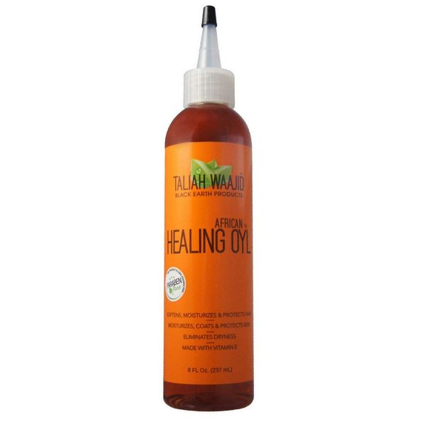 Taliah Waajid Black Earth Products African Healing Oyl | Total Body Oil | Softens, Moisturize, Coats, and Protects Hair & Skin | Infused with Vitamin E, Olive Oil, and Sunflower Oil- 8oz (T128) 2-Pack