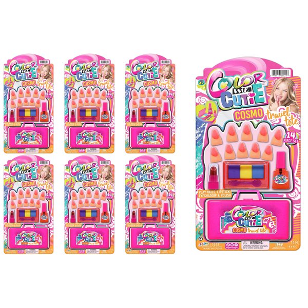 JA-RU Makeup Toy for Girls (6 Beauty Kits) Eyeshadow Palette, Toy Lipstick, Nail Polish, Fake Nails. Kids Pretend Play. Princess Beauty Set. Birthday Girl Gifts & Accessories. 1621-6