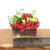 Dollhouse Decoration Plant Pots Miniature Green Potted Miniature Bonsai Model Dollhouse Accessories Decor,1 12 Scale Doll House Miniature Plant Model (Flowers in The Bed)