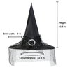 Edoneery Halloween Witch Hat,Women Witch Hats,Halloween Party Supplies Witches Hat,Mesh Lace Wizard Hat