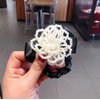 AKOAK 1 Pack Pearl Flower Crystal Hair Rope Bracelet Dual-use Hair Accessories Flower Leather Rope Hair Band Hair Accessories Jewelry Girls and Women Tiara (A-04, Small Intestinal Circle Pearl Flower)