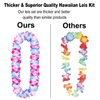 Hawaiian Leis, luau Party Supplies, 40Pcs Thickened Garland Flower Leis, Tropical Hawaiian Party Necklace, Headbands and Wristbands, Kids and Adults Party Supplies, Birthday, Easter