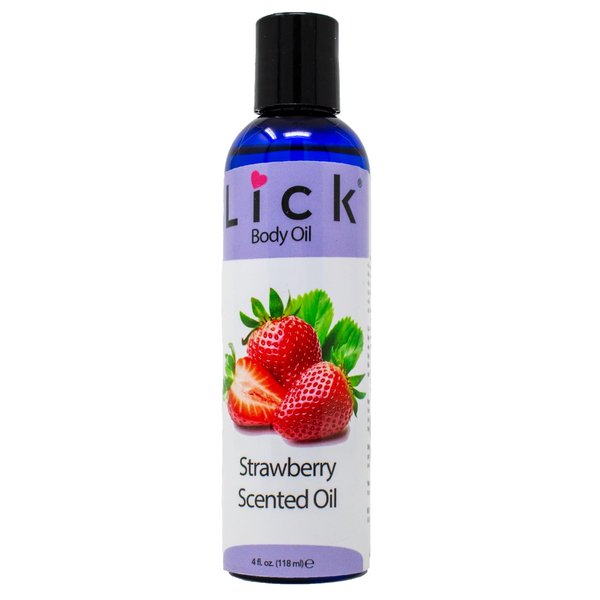 LICK Strawberry Scented Body Oil - Vitamin E Infused, Moisturizing & Hydrating Body Oil Gel for Women, Soothing Aromatherapy Experience - Antioxidant Protection, Natural & Gentle Body Oil…