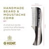 Kent 20T Handmade Fine Tooth Graphite Folding Comb + 81T Hand Made Pocket Comb for Beard and Mustache - Beard Growth/Fine Tooth Comb - Beard Straightener for Men and Beard Grooming Kit