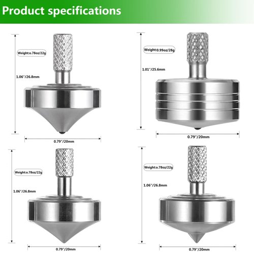 CHEETOP Stainless Steel Spinning Top, Precision Mini Desktop Gyroscope, Kill Time Reduce Stress ADHD Toys, Perfect Balance Gyro (4PCS Style 1+Style 2+Style 3+Style 4)