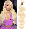 QTHAIR Beauty Human Hair Blonde Bundles 14A Grade 100% Brazilian Human Hair Color #613 Platinum Blonde Body Wave 16" Light Blonde Color Bundles 613 Color Body Weave Human hair Extensions 100g/Bundle