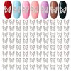 WOKOTO 100pcs Silver Butterfly Nail Charms For Acrylic Nails Butterfly Jewelrys 3d Nail Charms Nail Jewelry For Acrylic Nails Art 3d Butterfly Charms Silver Nail Studs Charms For Nails Designs