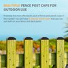 (6-Pack) 4x4 (3 5/8") Fence Post Caps - Made from Black Durable Plastic - Protect Wooden Fence Poles Outdoor in Low Profile