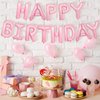 Happy Birthday Balloons Banner Pink,16Inch Mylar Light Pink Foil Letter Balloons,Pastel Pink Happy Birthday Sign Banner Bunting for Girls Boys Women Men Birthday Party Decorations