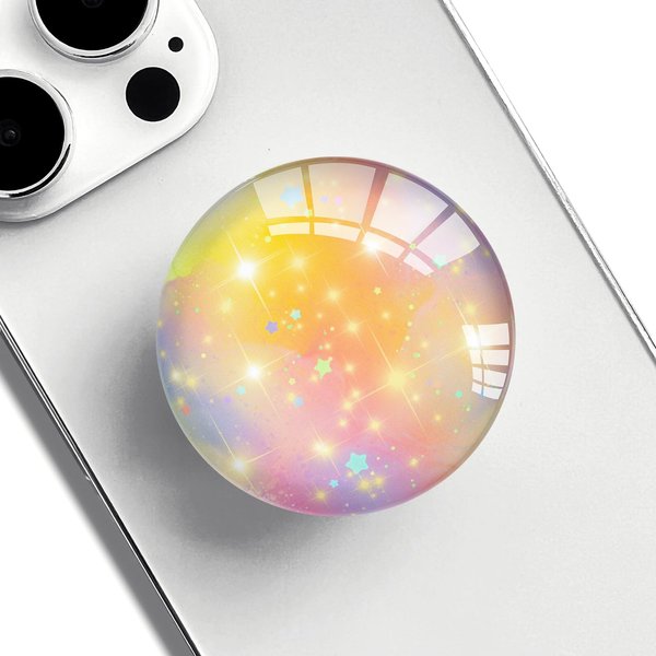 Ksadiye Phone Grip with Expanding Kickstand,Cell Phone Collapsible Stand Pink Bright Stars Design for Smartphones