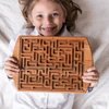 Wooden Labyrinth Game for Kids Rolling Ball Maze Toy Balance Board Game Toy Early Education Toy