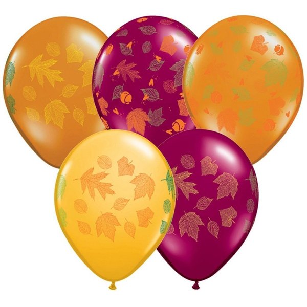 11" Autumn Leaves Around Latex Balloons (50ct)