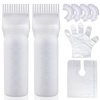 Wowang Root Comb Applicator Bottle 6 Ounce 2 Pack 12-tooth Comb Leak proof Hair Dye Brush Hair Color Applicator Bottle with Graduated Scale(White)