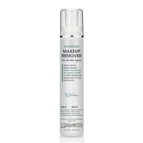 GIOVANNI Hydrating Makeup Remover - Gentle, Oil-Free Makeup Remover, Liquid, Infused with Aloe Vera, Hydrates and Nourishes Sensitive Skin - 5.1 oz