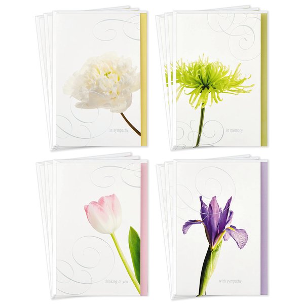 Hallmark Assorted Sympathy Cards (Flowers, 12 Cards and Envelopes)