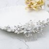 Yean Wedding Hair Comb Silver Rhinestones Opal Crystal Vintage Bridal Hair Clips Accessories for Brides and Bridesmaids