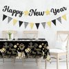 Glitter Happy New Year 2025 Banner Decorations New Years Eve Banner New Years Eve Party Supplies 2025 Happy New Year Sign for Happy New Year Decorations NYE Party Supplies Decorations 2025 Black