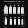 Acrylic Nail Tips 500pcs, French Fake Nails Natural False Nail Tips with Nail Clipper and Storage Case for Nail Art Salon and Home DIY (10 Sizes)