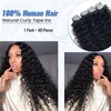Curly Tape in Hair Extensions Human Hair Natural Black Invisible Tape in Extensions Real Human Hair 40PCS Natural Curly Human Hair Extension Tape ins for Black Women 14 Inch 100G with Extra Tabs