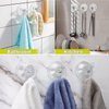 Yixty Wall Hooks 22lb(Max) Transparent Reusable Seamless Hooks,Waterproof and Oilproof,Bathroom Kitchen Heavy Duty Self Adhesive Hooks (SUTION Hook, 4PCS)