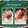 Beetles Gel Nail Polish Set Reflective Glitter Gel Nail Polish 7Colors Red Green Gold Silver Gel Polish & Red Blue Liner Gel Glow In The Dark Nail Polish Holographic Sparkle Gel Nail Polish