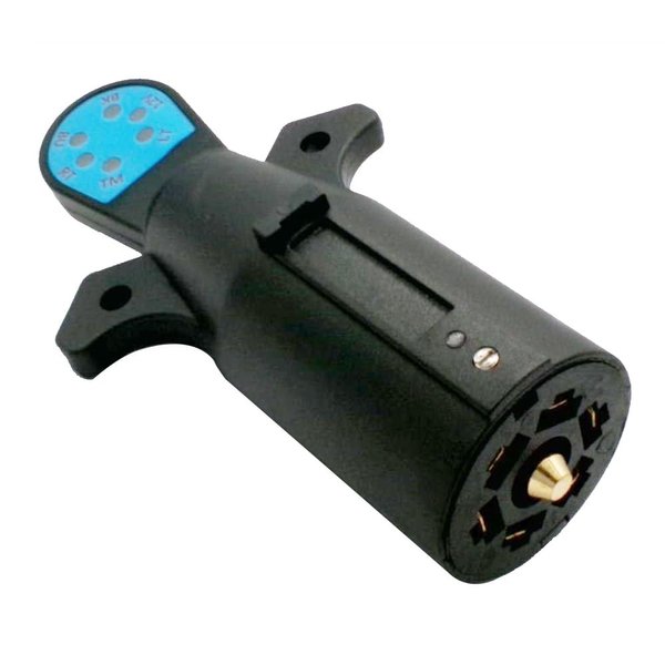 NEW SUN 7-Way Trailer Light Circuit Connector Tester w/LED 7 Pin Trailer Plug Tester 7 PIN Round RV Blade Electric Wiring Tester (1*Wiring Tester)