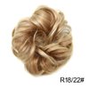 Messy Rose Bun Hair Piece Synthetic Hair Scrunchies Extension Curly Wavy With Elastic Rubber Band Ponytail Hair Extensions Updo Hairpieces for Women Girls(R18/22# Light Ash Brown&Brown Auburn)