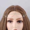 Blindery Boho Head Chain Pearl Head Jewelry Silver Headpiece Layered Hair Chain Wedding Festival Hair Accessories for Women and Girls