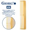 Giorgio GIVY16 Fine Tooth Comb and Wide Tooth Comb Detangler Handmade Hair Comb - Mens Hair Comb for Men and Detangler Comb for Women - Hair Styling Barber Comb and Detangling Comb - Saw Cut Comb
