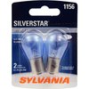 SYLVANIA - 1156 SilverStar Mini Bulb - Brighter and Whiter Light, Ideal for Center High Mount Stop Light (CHMSL), Daytime Running Light (DRL), and more (Contains 2 Bulbs)