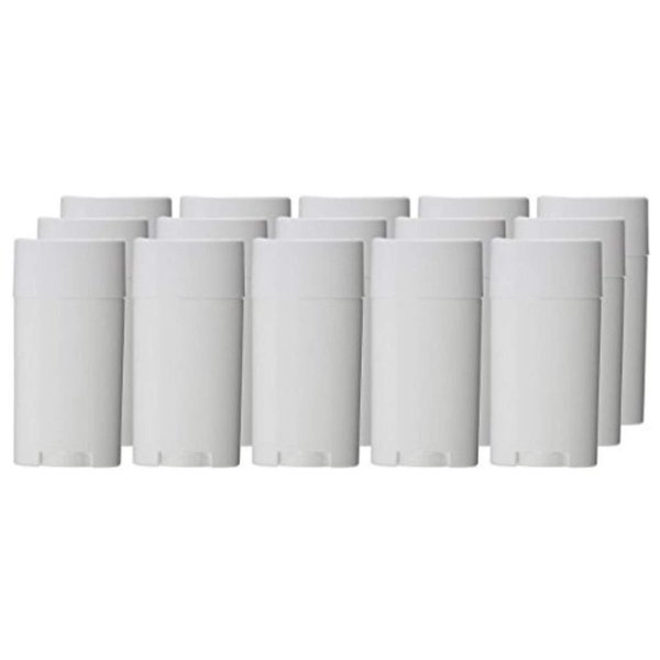 Wholesale 15ML BPA Free White Empty Plastic Oval Deodorant Containers Lip Balm Tubes Lipstick Tube For Crayon Chapstick Homemade(10PCS)