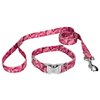 Country Brook Design® Pink Bone Camo Premium Dog Collar & Matching Leash Set - Military and Camo Collection with 16 Rugged Designs (1 Inch, Medium)