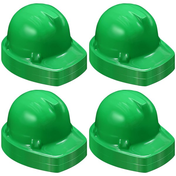 Sumind 48 Packs Party Construction Hats Kids Worker Soft Plastic Hat Age for 3 4 5 6 7 8 Kids Dress up Birthday Supplies(Green)