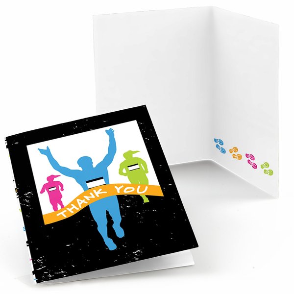 Big Dot of Happiness Set the Pace - Running - Track, Cross Country or Marathon Party Thank You Cards (8 Count)