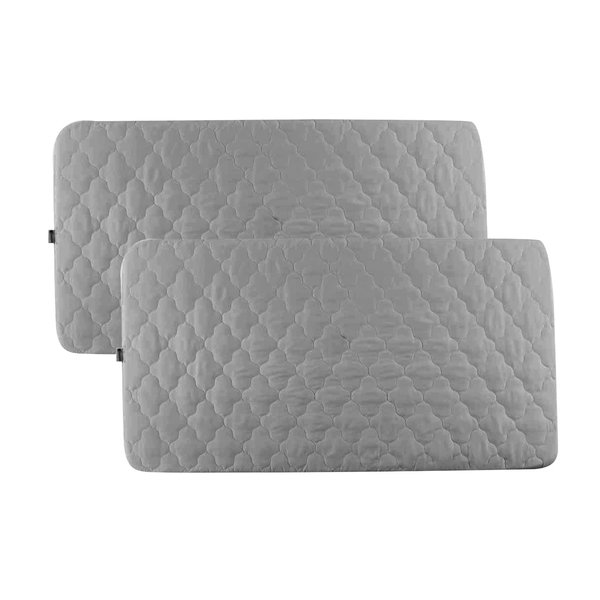 Waterproof Bassinet Mattress Pad Protector Cover, Compatible with 2in1 Stationary&Rock Portable Bassinest, Leakproof, Skin-Friendly for Newborn Baby, Easy to Care -2 Pack Grey