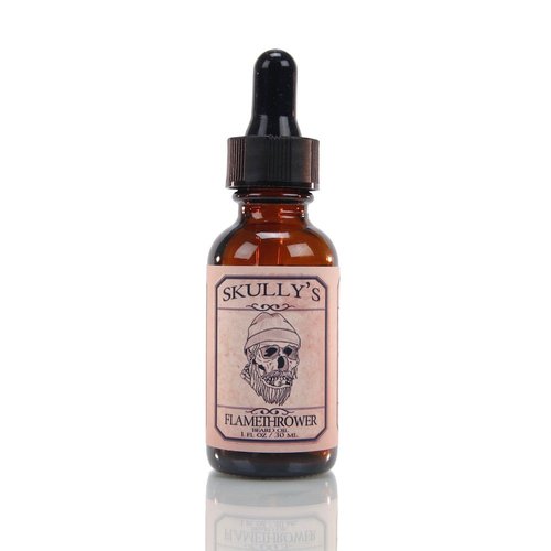 Skully's Beard Oil: Beard Oil 1 oz. - Flamethrower - Cinnamon & Clove Scented - Beard oil for Men - Promotes Beard Growth, Softens, Moisturizes