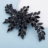 Teyglen Bridal Black Crystal Rhinestones Shiny Hair Comb Back Side Hair Comb Wedding Headpiece Prom Party Festival Hair Accessories for Women and Girls