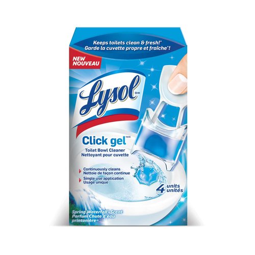 Lysol Click Gel Automatic Toilet Bowl Cleaner, Gel Toilet Bowl Cleaner, For Cleaning and Refreshing, Ocean Fresh, 6 Applicators per pack