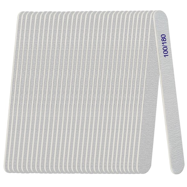 Nail Files (24 Pack), 100/180 Grit Wooden Emery Board Nail File Double Sided Emory Fingernail Files for Natural Nails Professional Reusable Manicure Pedicure