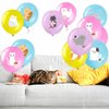 36 Pcs Cat Theme Party Latex Balloons Animal Cat Print Decorations Cartoon Cat Party Favors for Boy Girls Cat Kitty Theme Birthday Party Decorations Supplies, 12 Inches(Cartoon Style)