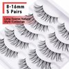 Natural Eyelashes Natural Look Fasle Eyelashes Wispy 3D Fluffy Clear Band Lashes 16mm Strip Lashes Wispy Lightweight 5 Pairs Multipack by EXTENIFY (5 Pair-Natural)