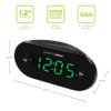 HANNLOMAX HX-123CR Alarm Clock Radio, PLL AM/FM Radio, 1.2 inches Green LED Display, Dual Alarm Wake up to Radio or Buzzer, Dimmer, AC Power Operation only, AC/DC Adaptor Included.
