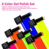 eodci Neon Gel Nail Polish Set, Summer Bright 6 Colors Hot Pink Green Navy Blue Red Orange Yellow Nail Gel Kit Soak Off Nail Art Design Manicure DIY at Home Salon Gifts for Women