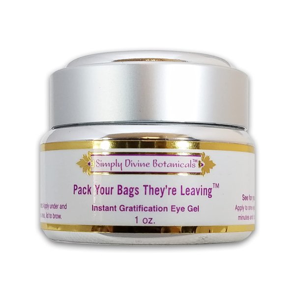 Simply Divine Botanicals Pack Your Bags They're Leaving Eye Gel - Natural and Organic Treatment to Hydrate and Instantly Reduce Puffiness, 1 oz
