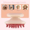 Biiange Handheld Scalp Shampoo Massage Brush, Silicone Massage Comb, Silicone Scrubbers Scalp Massager Comb for Soothing Scalp (1Pack, Pink)
