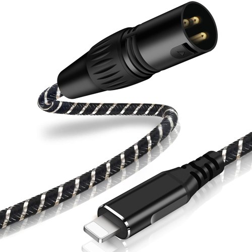 NCGGY Lightn ing to XLR Male Output Audio Cable 6.6FT,i Phone to XLR Audio Stereo Cable,for Amplifier, Speaker, Mixer Console, etc（No Audio Recording Support）