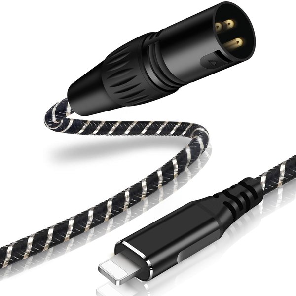 NCGGY Lightn ing to XLR Male Output Audio Cable 6.6FT,i Phone to XLR Audio Stereo Cable,for Amplifier, Speaker, Mixer Console, etc（No Audio Recording Support）